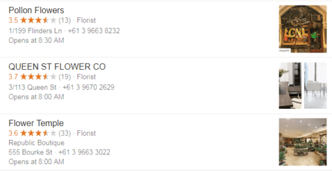 flower search result