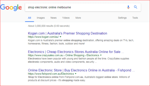SERP results