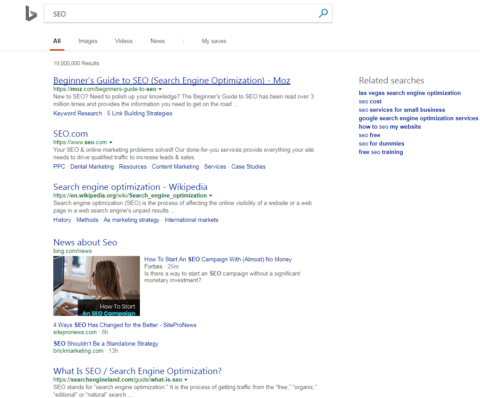 BING SEO SERP image