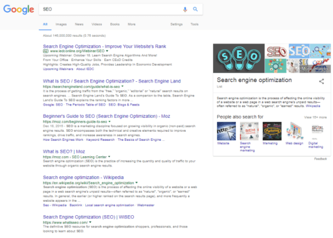 Google SEO SERP image