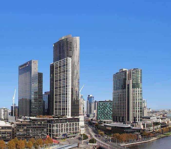 Tall City Buildings Near the River