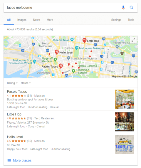 local search results