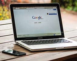 Laptop Displaying Google Chrome Browser