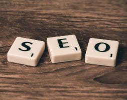 Scrabble Letters Forming SEO Word