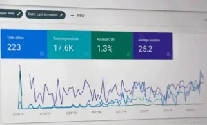 Google Search Analytics Line Graph Data