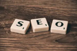 SEO Word Formed Using Scrabble Letters