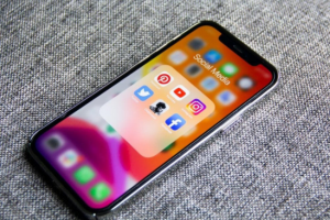 Smart Phone Displaying Social Media Icons