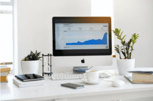 Apple Desktop Displaying Analytical Graph