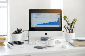 Apple Desktop Displaying Analytical Graph
