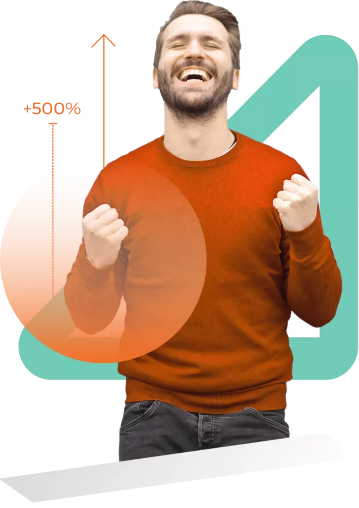 Happy Man in Orange Jumper