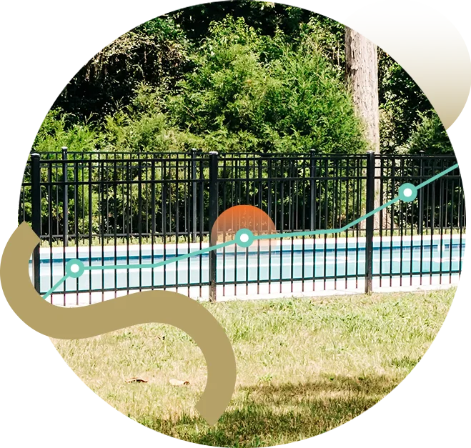 Pool with Installed Fence