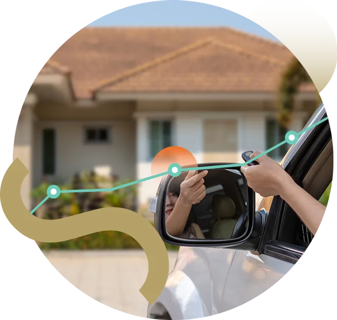 Woman in The Car Opening An Automatic Gate