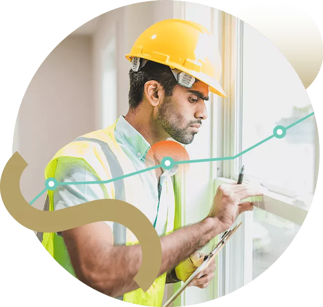 Man in Yellow Safety Helmet Measuring a Window