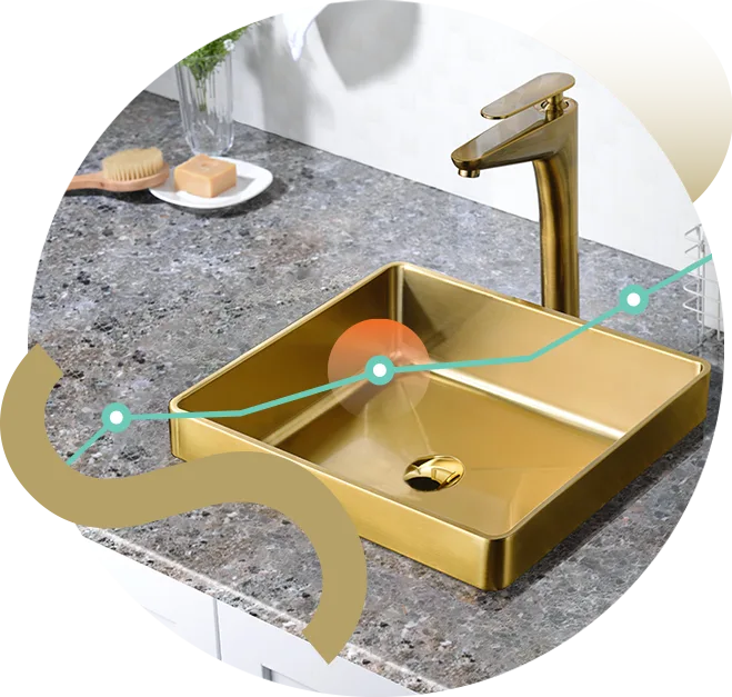 Bathroom Renovation with New Gold Sink