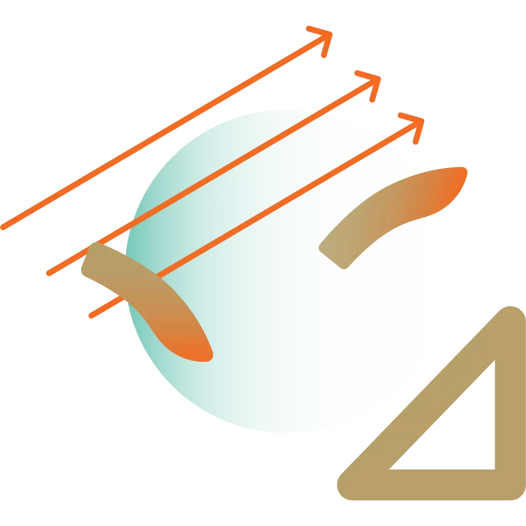Inclined Orange Arrow going Up