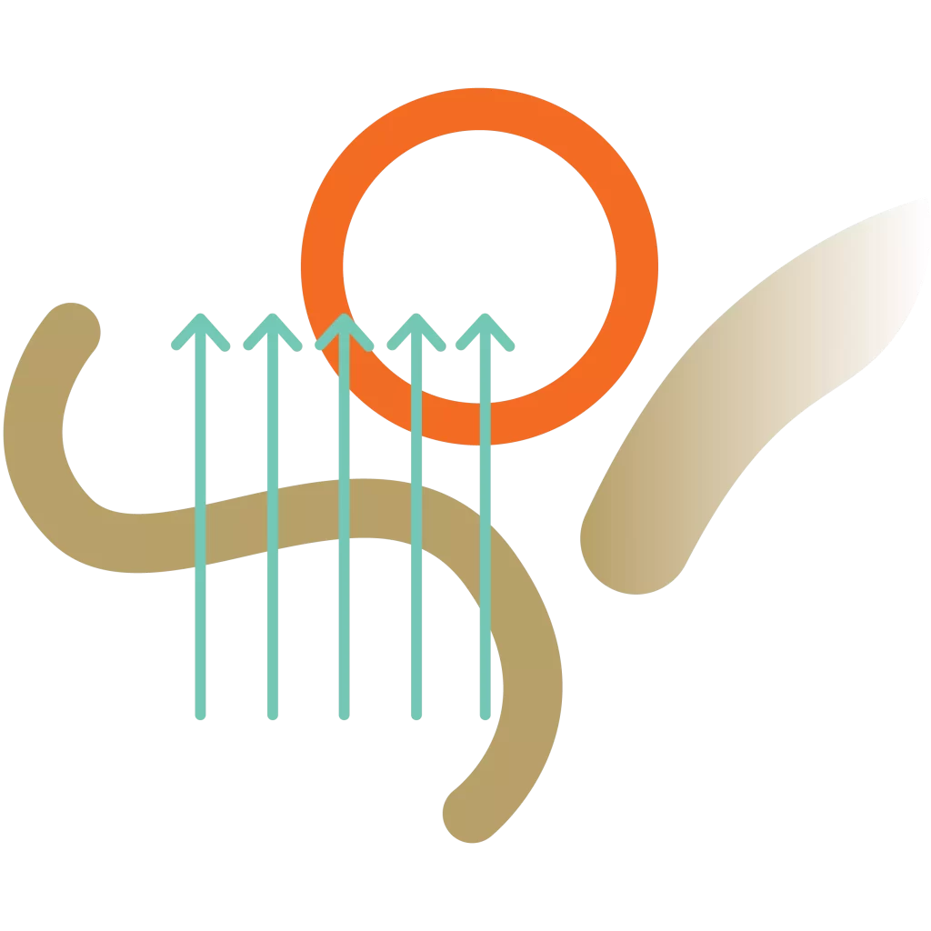 Stylish Shapes with Arrows Showing Good Progress
