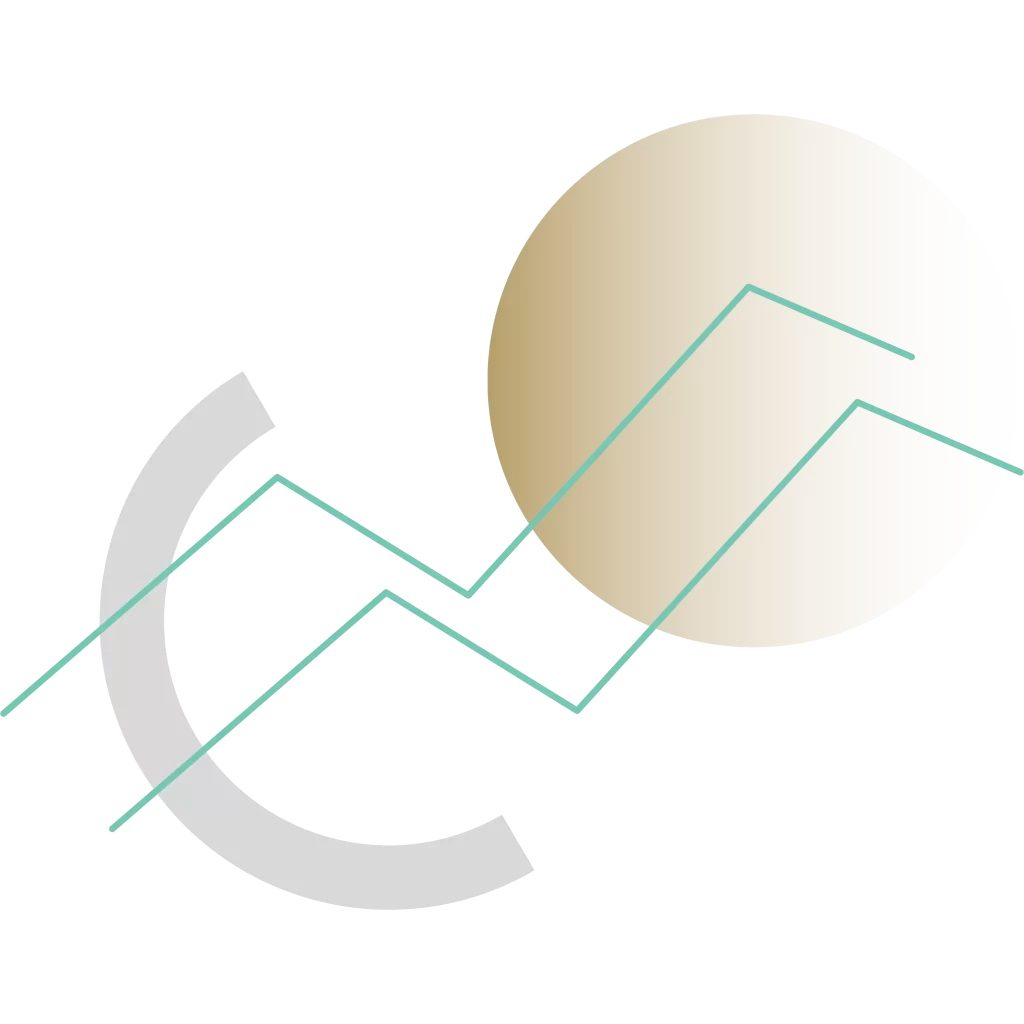 Green Line Graph With Brown Circle Shape