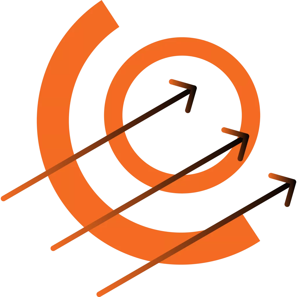 Orange Arrows With Stylish Circles
