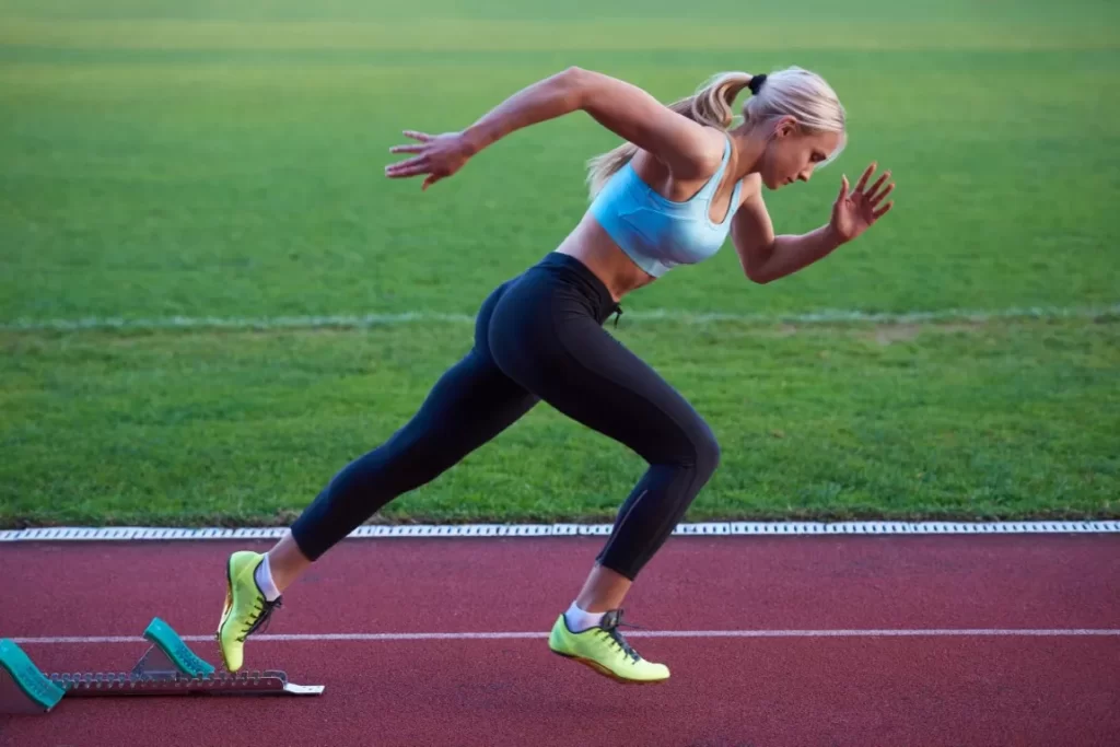 Athlete Woman in the Running Field