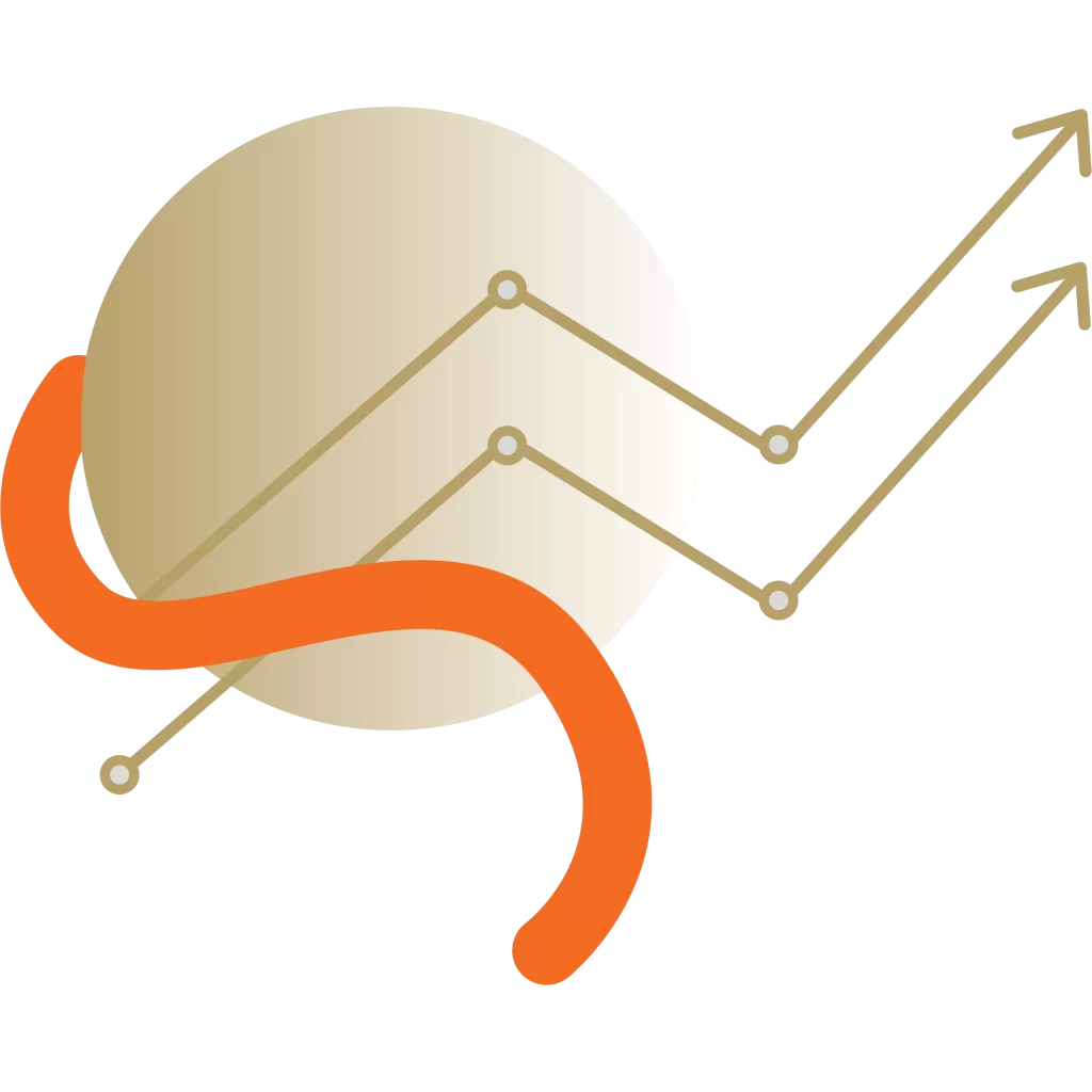 Progressive Line Graph With Circle in the Background