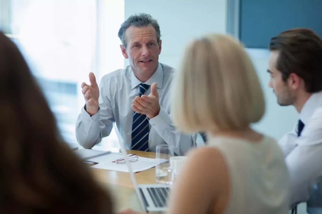 Man in Business Suit Talking
