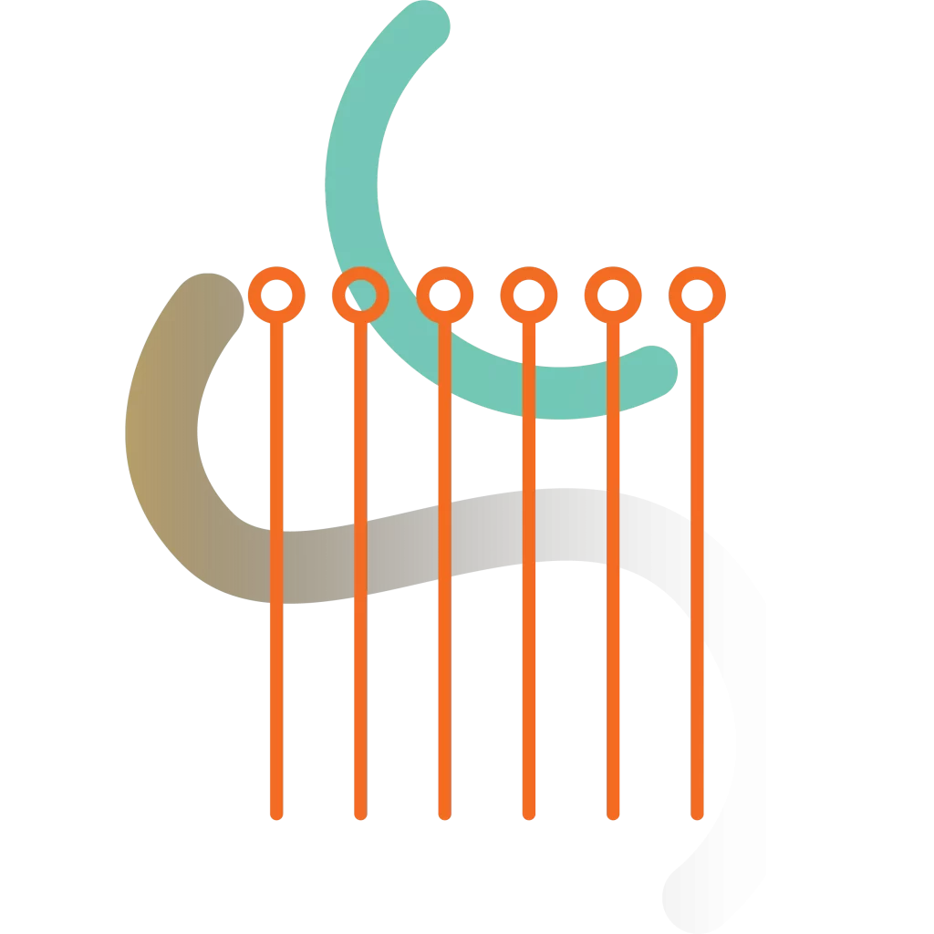 Orange Line Graph With Random Shapes