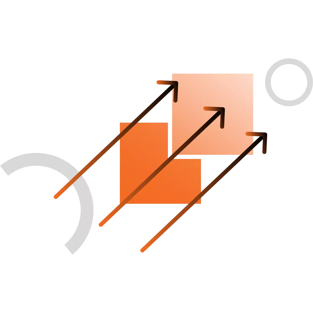 Stylish Arrows in Orange Gradient