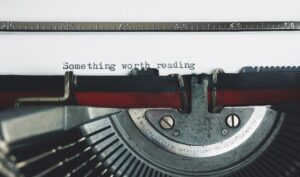 Close Up Shot of A Black Typewriter