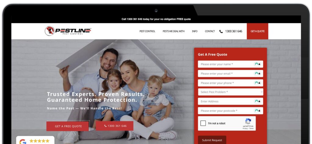 Pestline Website Homepage